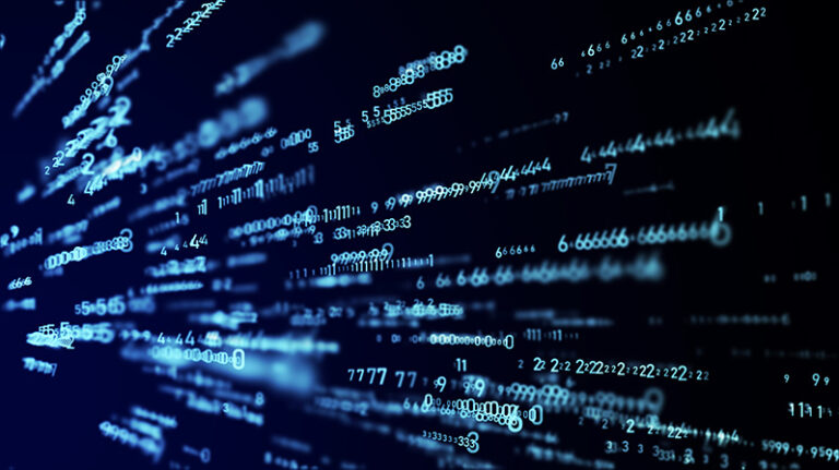 concepto de calidad de datos de un espacio oscuro son cifras en tres dimensiones