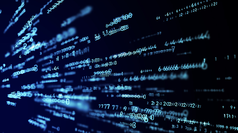 concepto de calidad de datos de un espacio oscuro son cifras en tres dimensiones